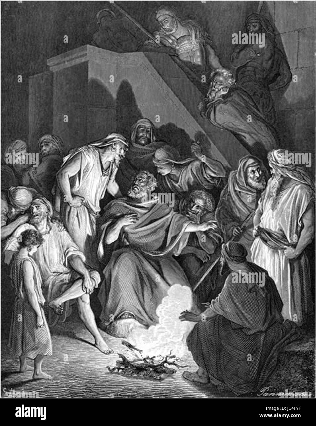 Peter nie qu'il est l'un des disciples de Jésus Banque D'Images Peter nie qu'il est l'un des disciples de Jésus Banque D'Images