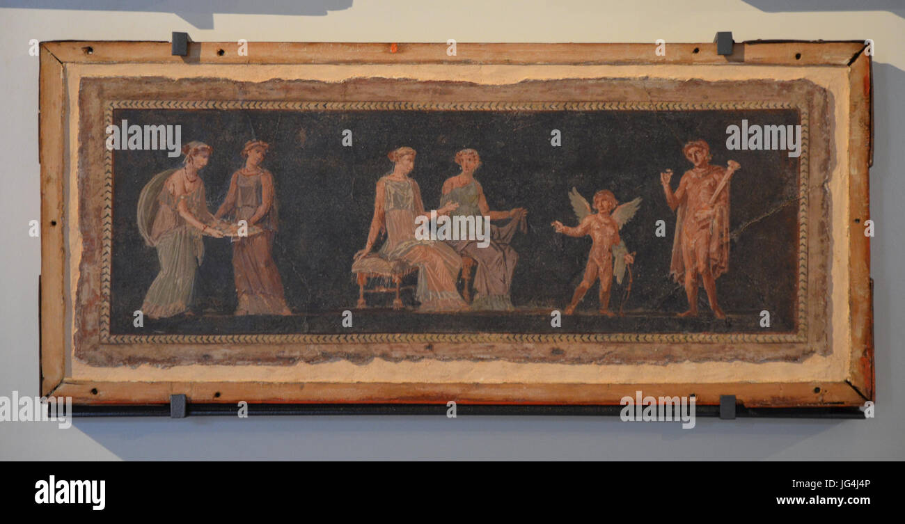 Pinakes avec scènes dionysiaques, d'Herculanum, ca. 60-80 Annonce, Empire de la couleur. De Pompéi à la Gaule du Sud, Musée Saint-Raymond Toulouse (15657480634) Banque D'Images