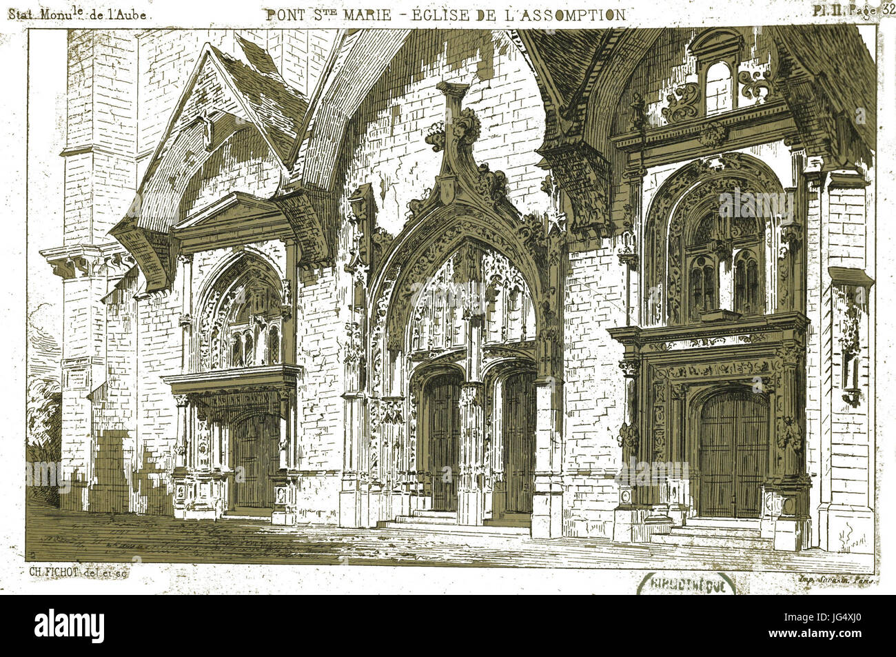 Pont sainte marie église Stat Monum Aube 00565 Banque D'Images