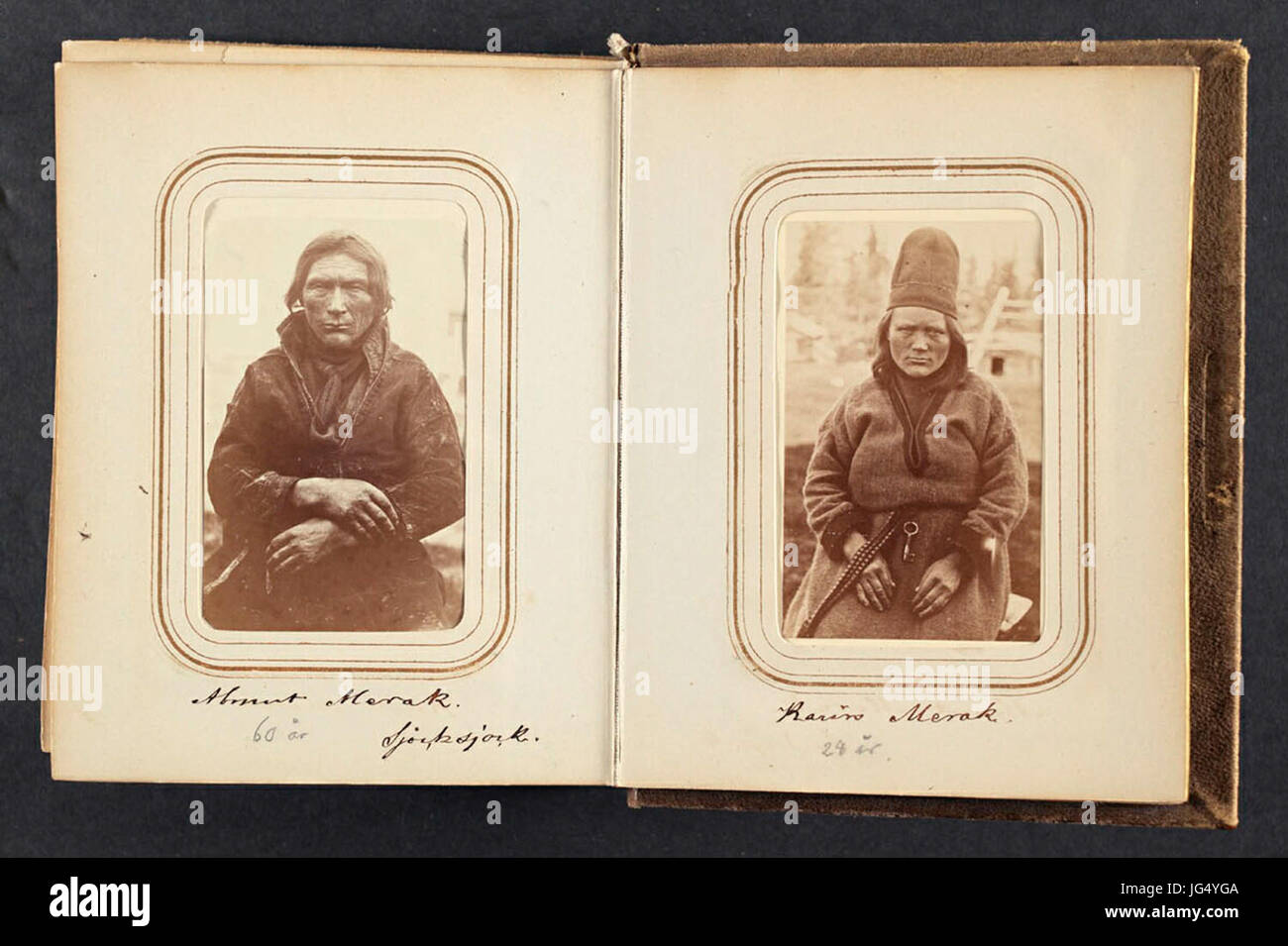 Porträtt av Blinker ll Merak, 60 år, Sjokksjokk. Lotten von Düben 1868 - Nordiska Museet - NMA.00331322 Banque D'Images