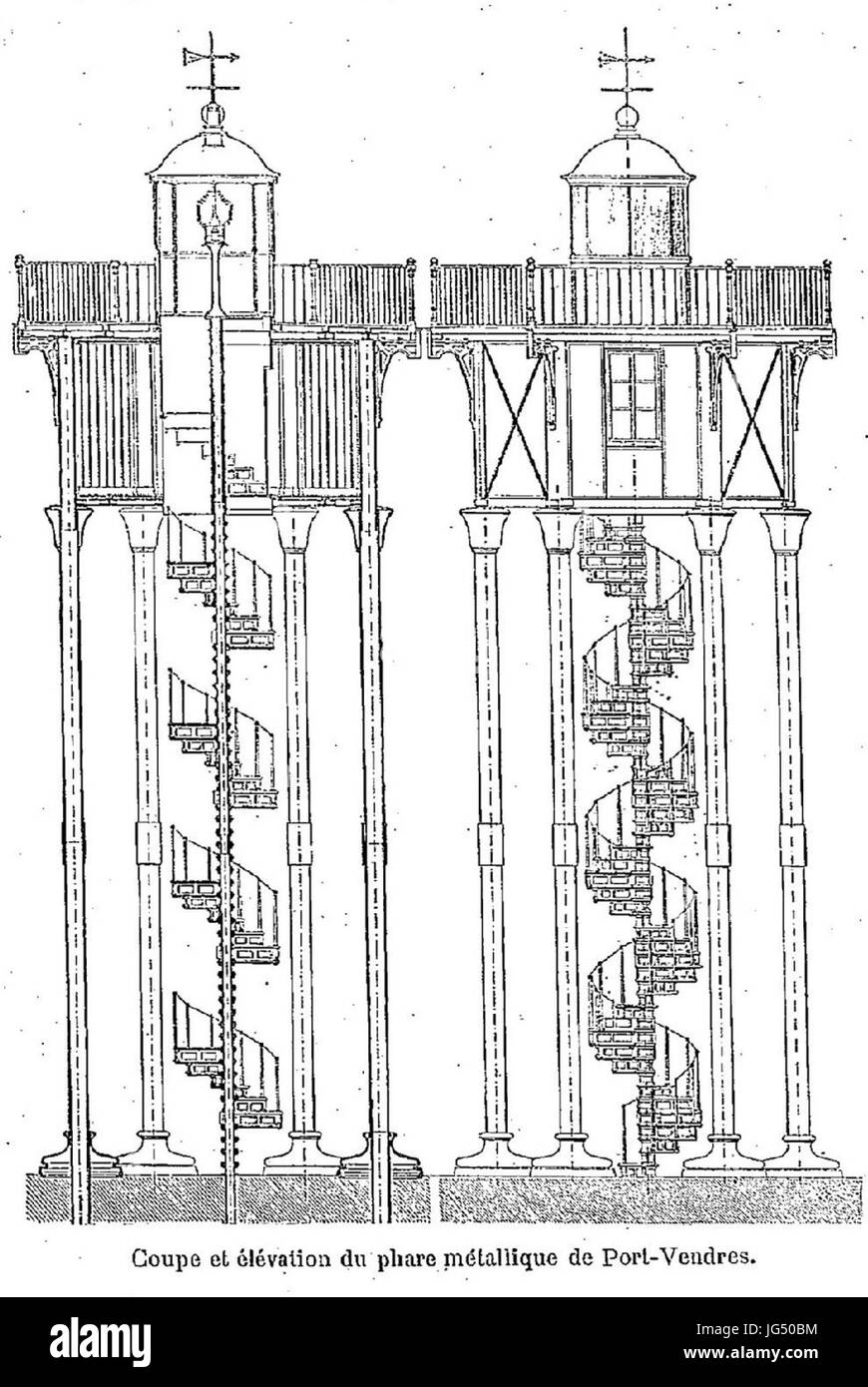 Port-Vendres - Feu môle - Coupe Banque D'Images