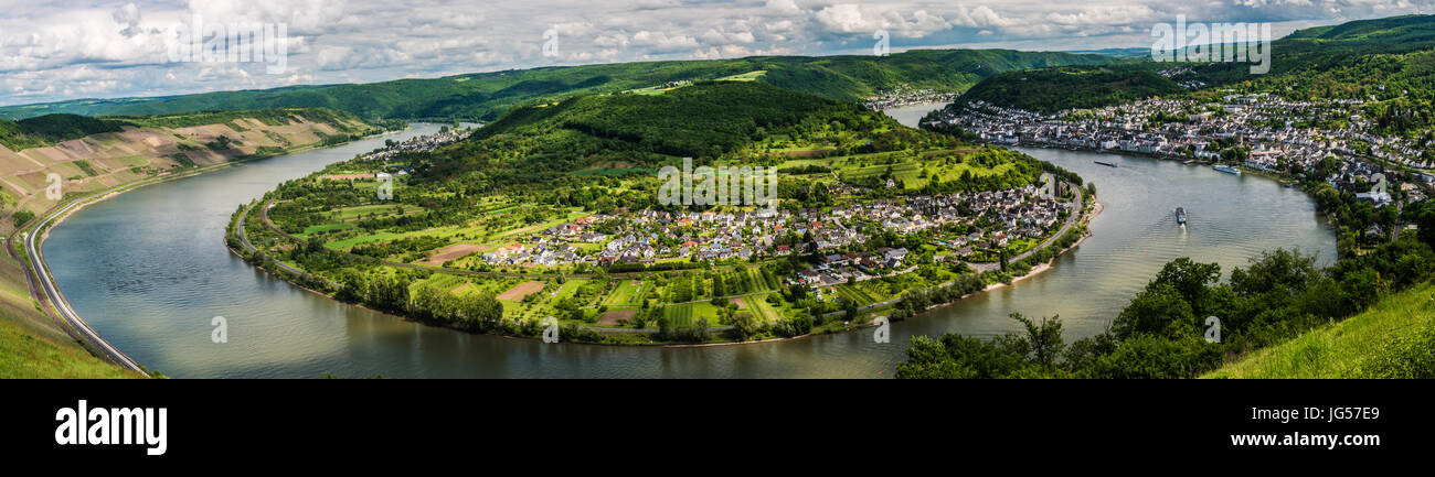 Le rhin bend à Boppard, Allemagne Banque D'Images