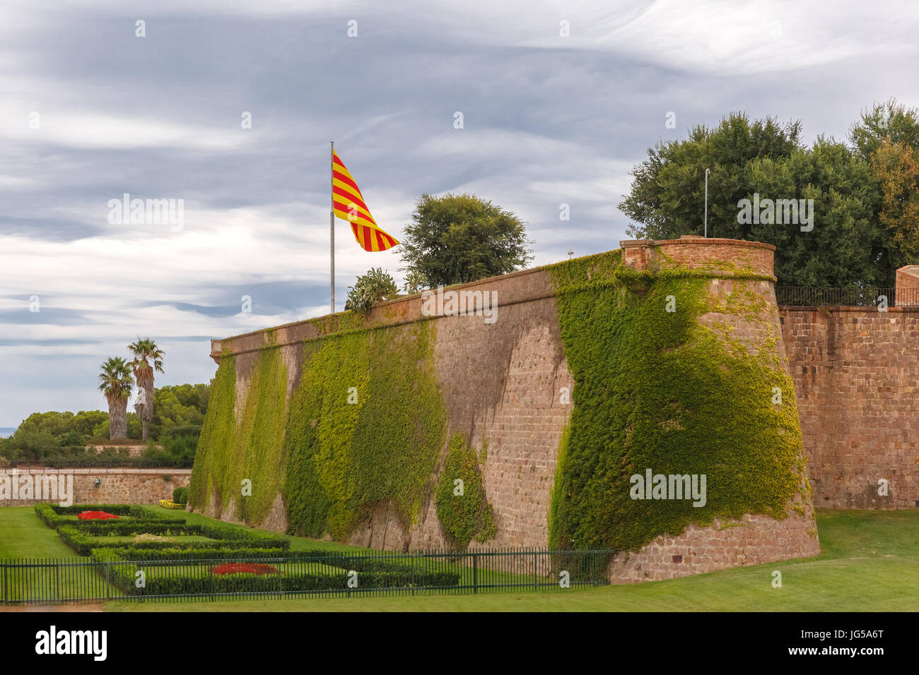 La colline de Montjuic à Barcelone, Catalogne, Espagne Banque D'Images