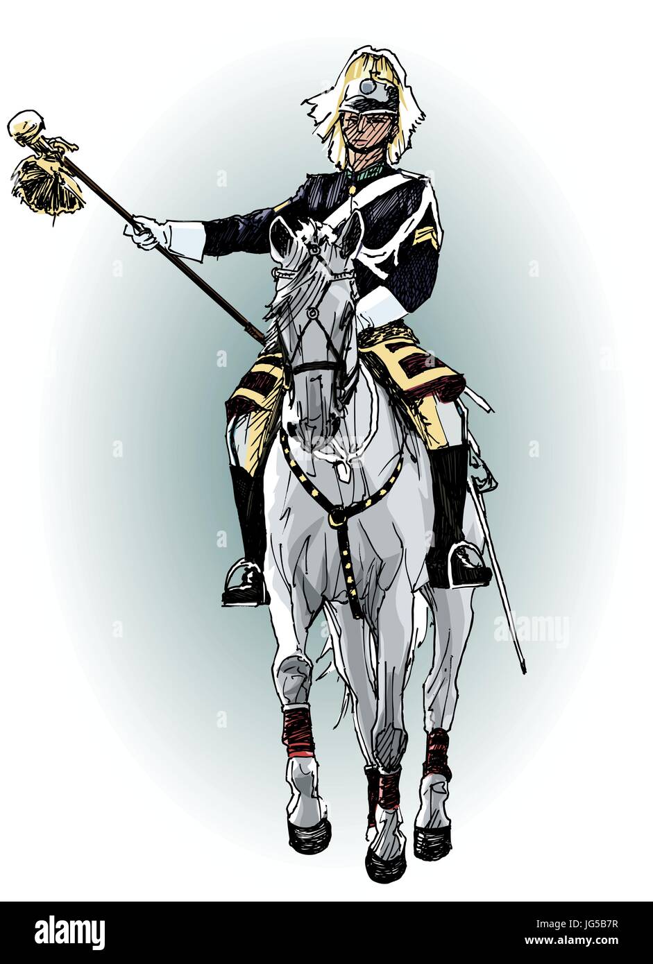 Vector illustration d'un cavalier Illustration de Vecteur