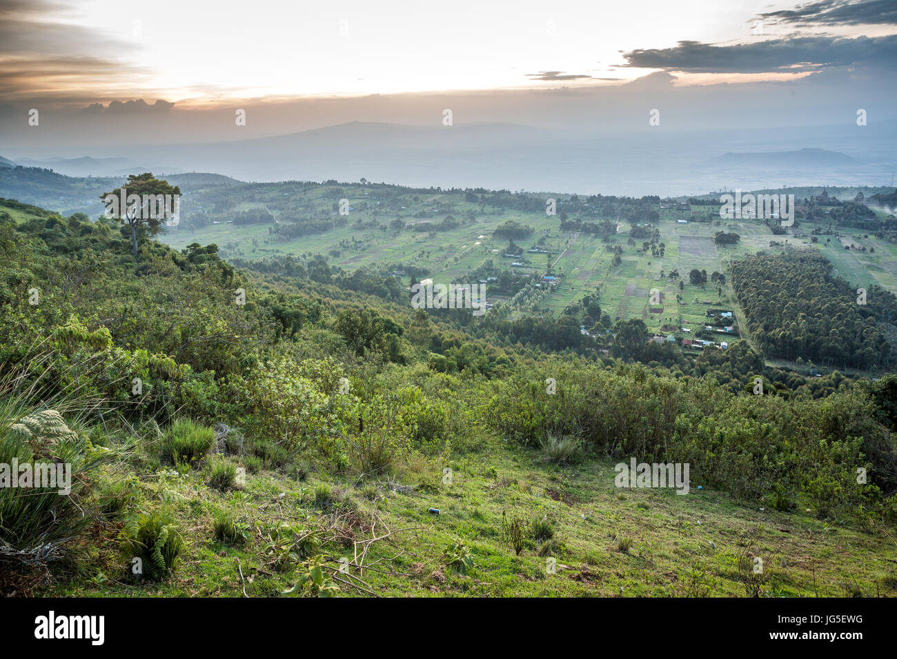 Paysage de la vallée du grand rift prises de sommet de la souris, au Kenya Banque D'Images