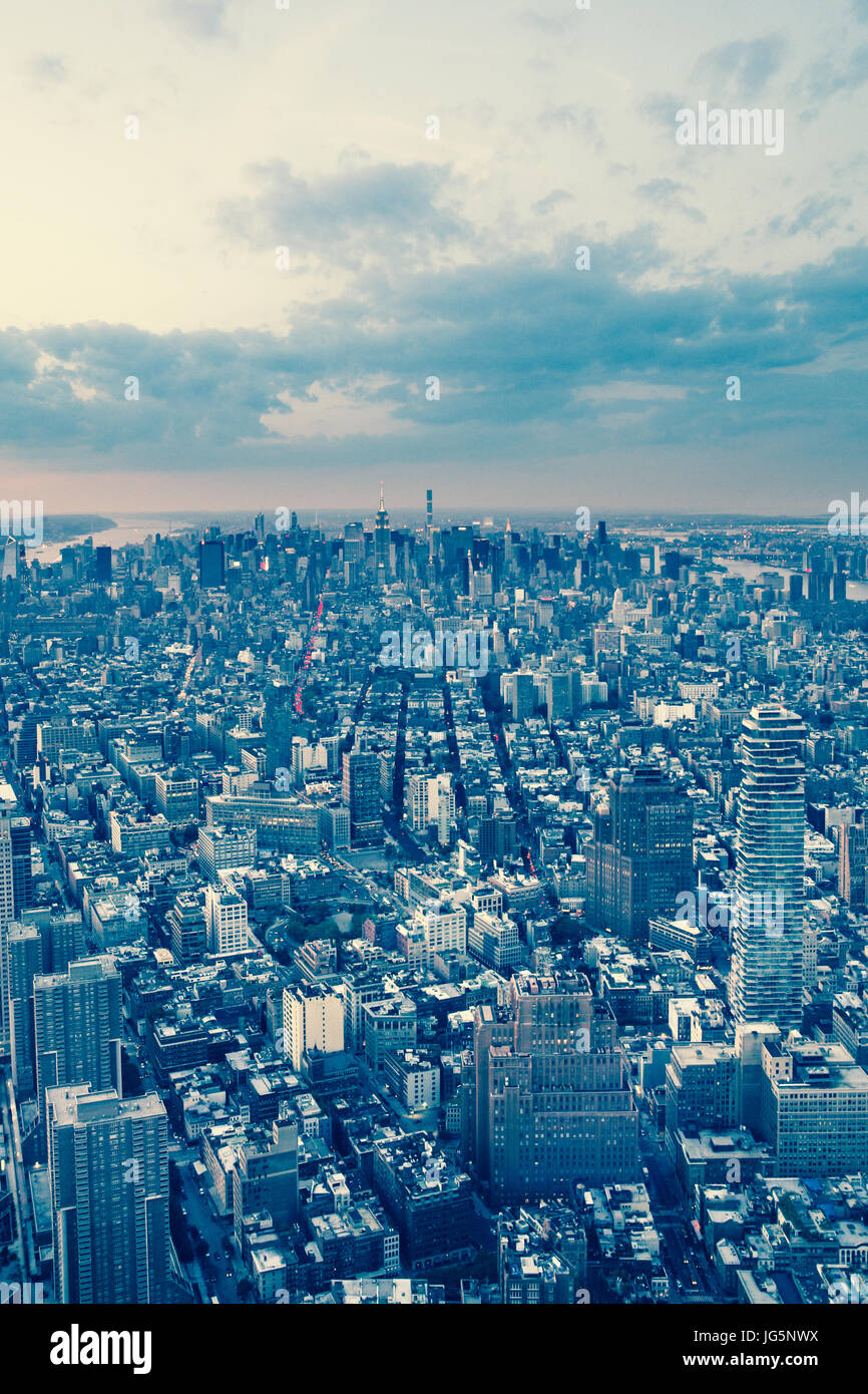 Vue aérienne de la ville de New York à Manhattan. Banque D'Images