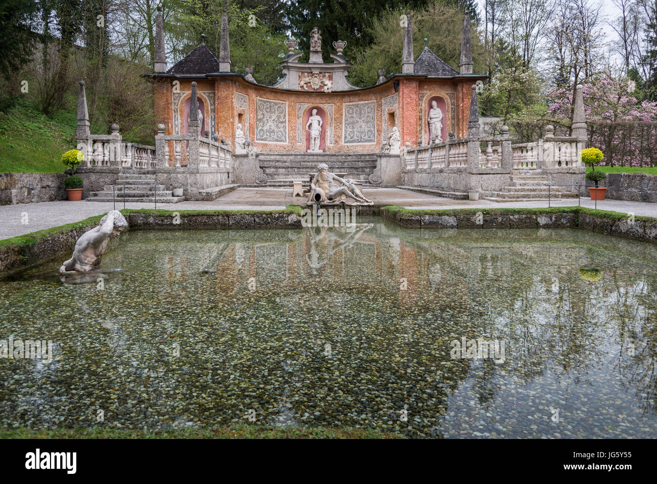 Visiter Schloss Hellbrunn près de Salzbourg, Autriche Banque D'Images