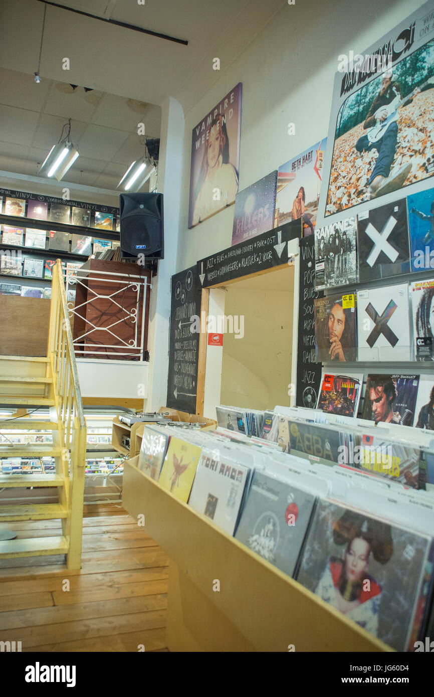 Magasin de disques Platon à Groningen, Pays-Bas Banque D'Images