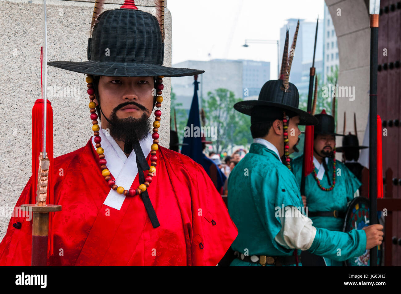 Changement de la Garde de cérémonie, Gyeongbokgung, Séoul, Corée du Sud
