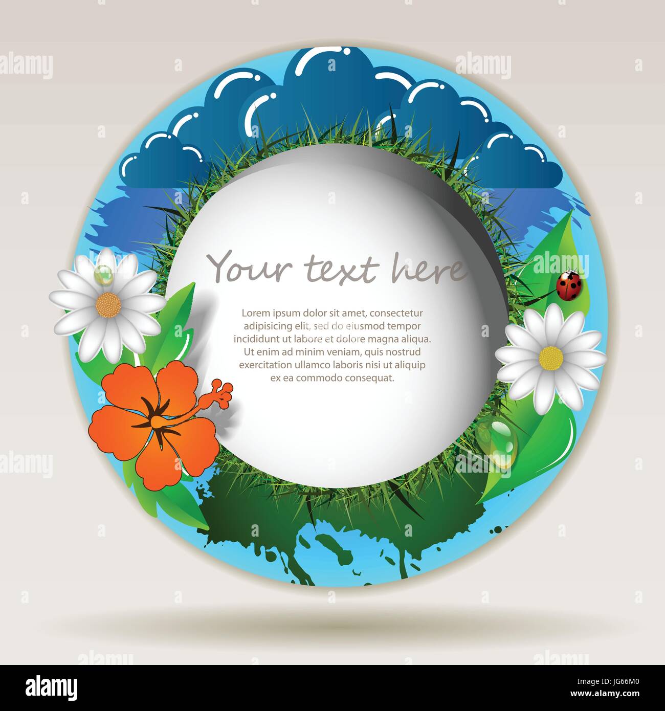 Colorés de style moderne abstrait bulle ronde Eco Concept avec thème naturel, Floral Texture - Clip-art pour le Web, de la publicité et de la conception créative Illustration de Vecteur