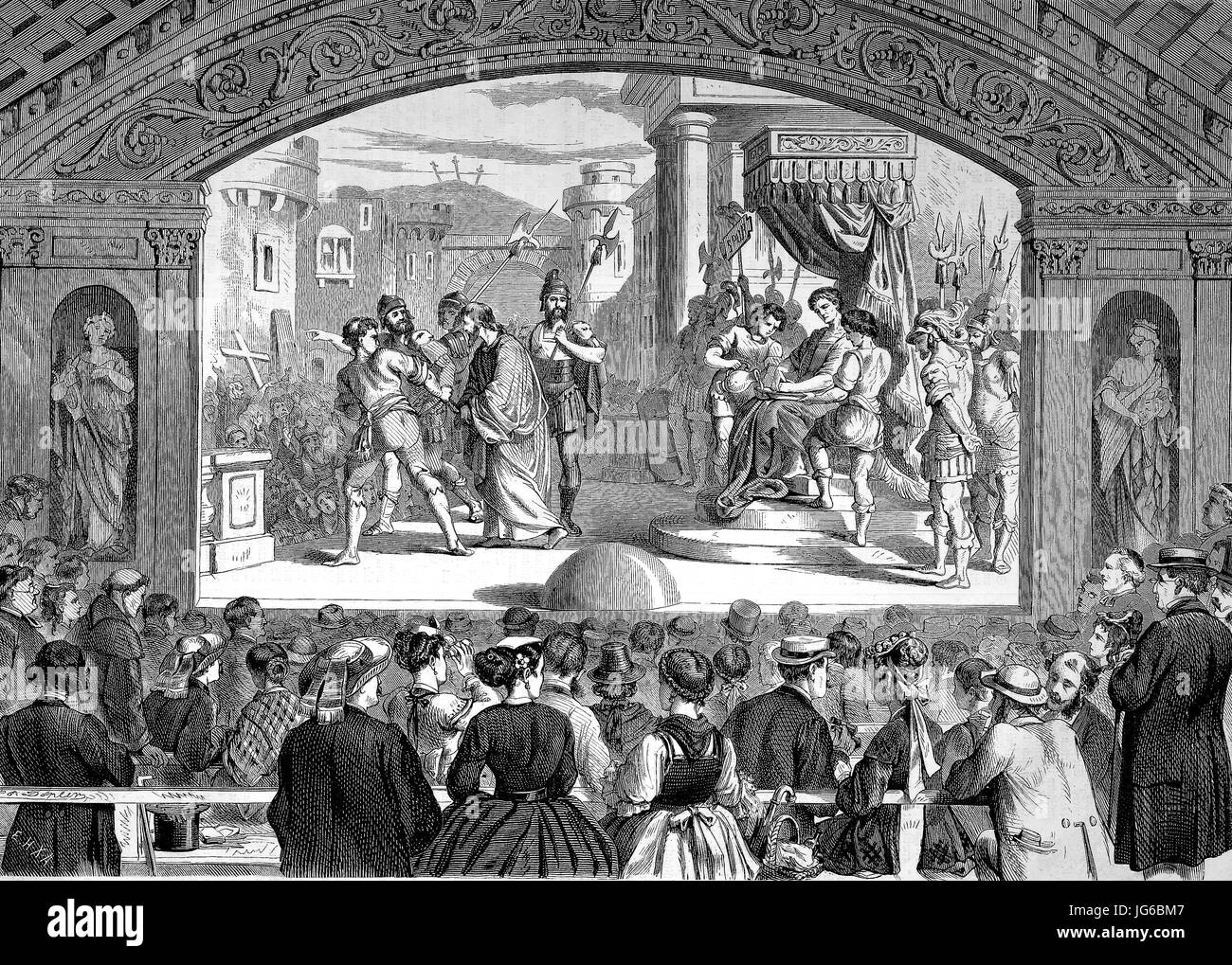 Amélioré : numérique, Passion Play ou Easter pageant dans le village de Brixlegg, une ville dans le district de Kufstein, Tyrol, Autriche, illustration du 19ème siècle Banque D'Images Amélioré : numérique, Passion Play ou Easter pageant dans le village de Brixlegg, une ville dans le district de Kufstein, Tyrol, Autriche, illustration du 19ème siècle Banque D'Images