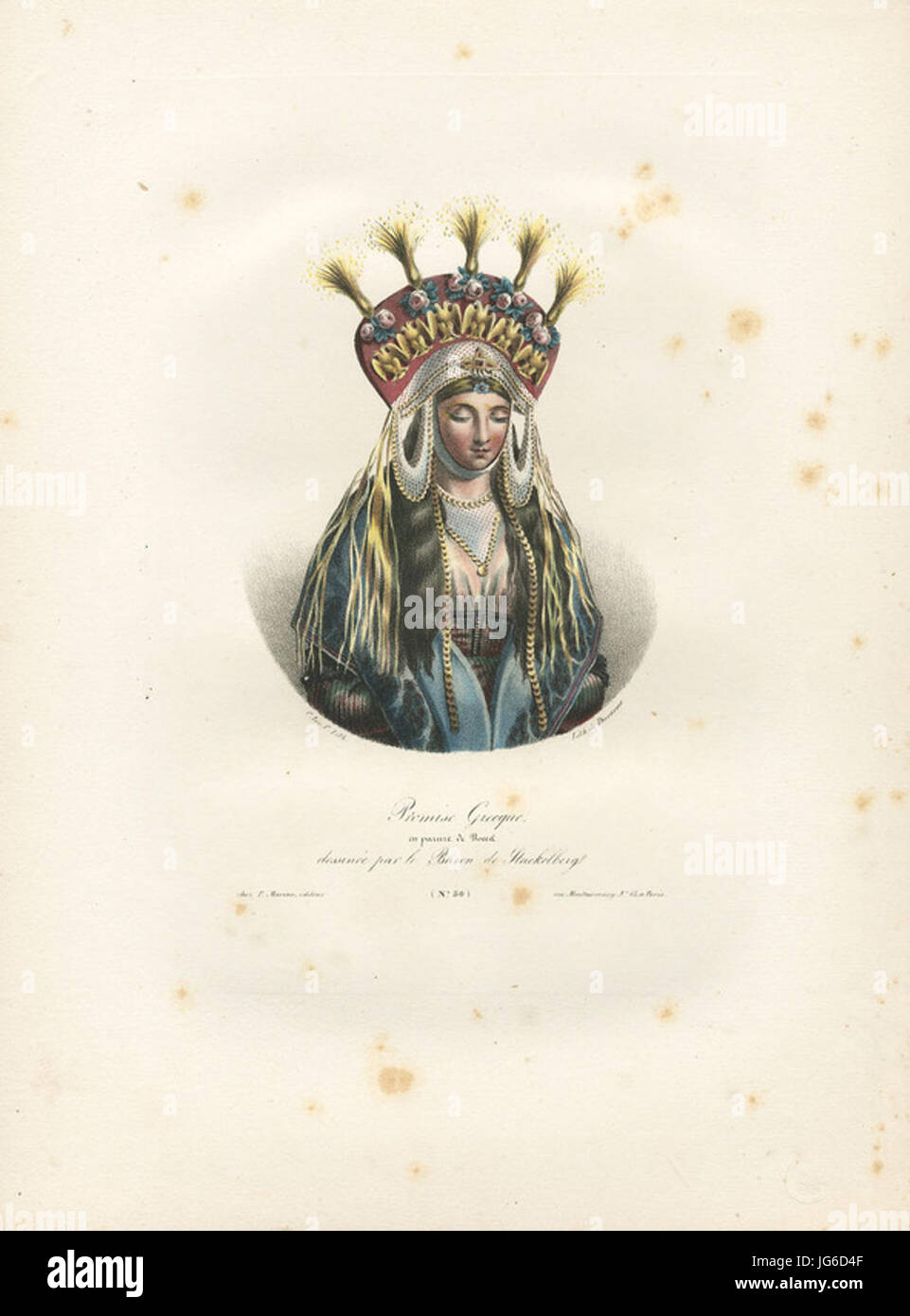 Promesse Grecque en parure de noces, dessiné par le baron de Stackelberg - Otto Magnus Von Stackelberg - 1828 Banque D'Images