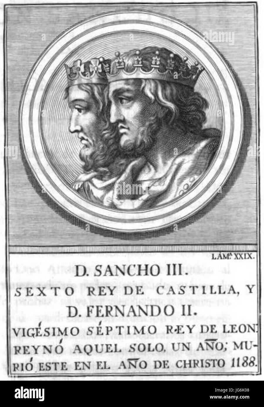 Retrato-251-Reyes de León-Castilla-Fernando II y Sancho III Banque D'Images