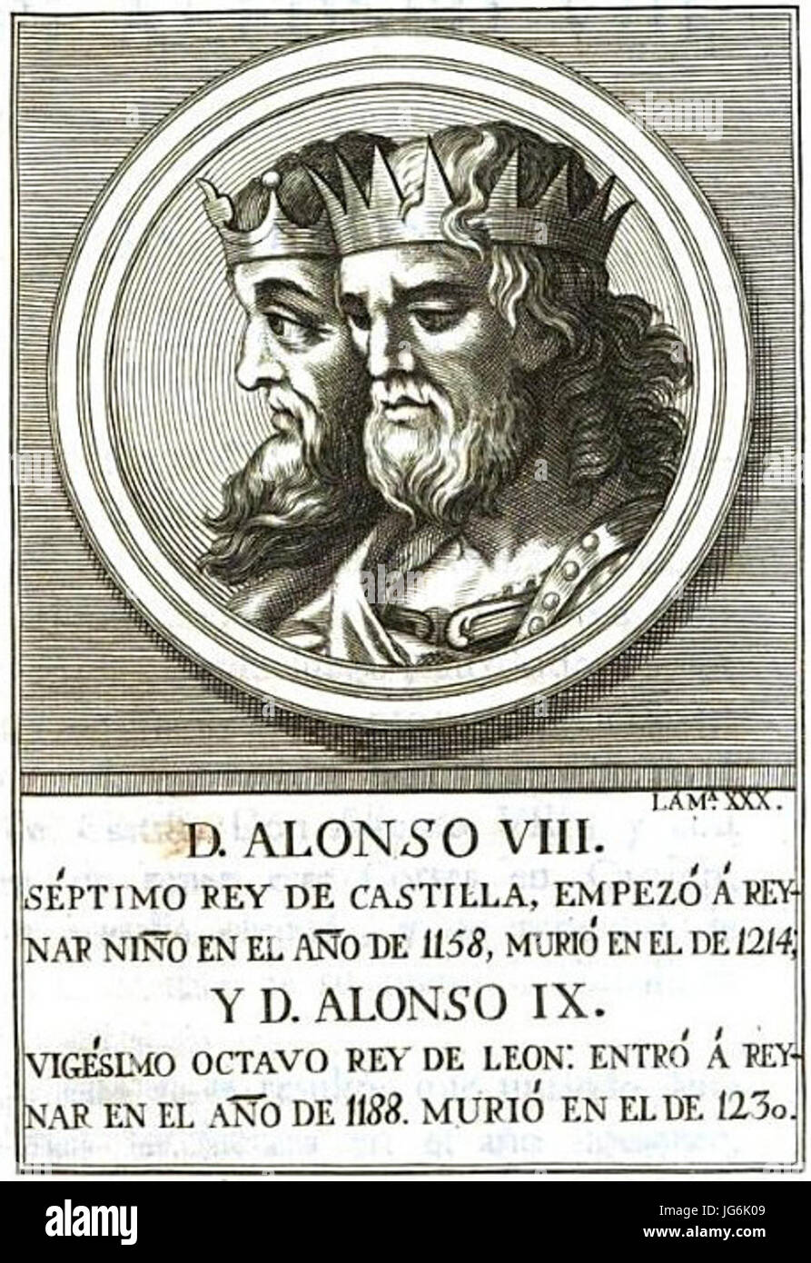 Retrato-265-Reyes de León-Castilla-Alfonso IX y Alfonso VIII Banque D'Images