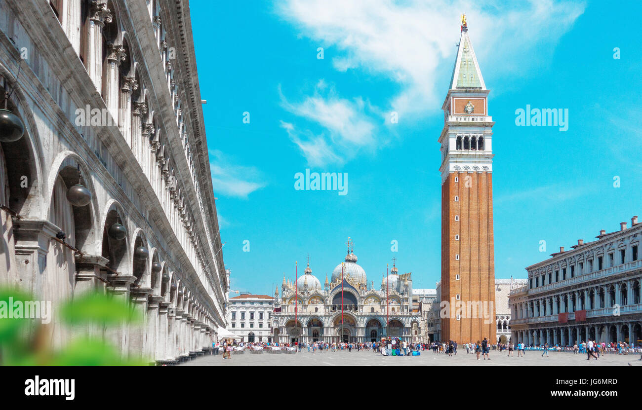 Venise, la place Saint Marc et l'église Banque D'Images