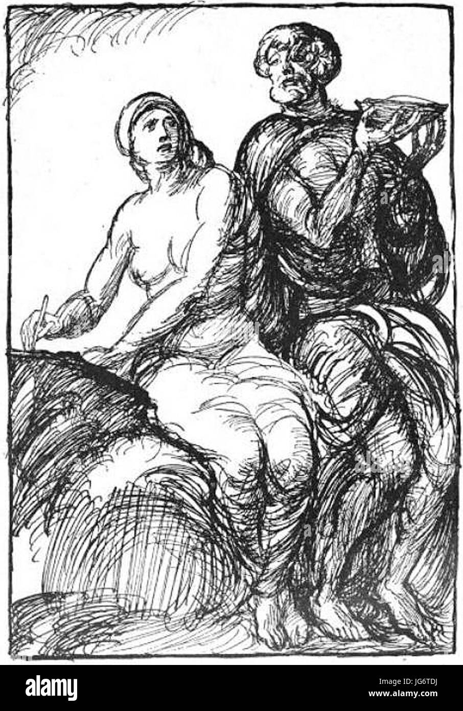Sága et Odin par Robert Engels Banque D'Images
