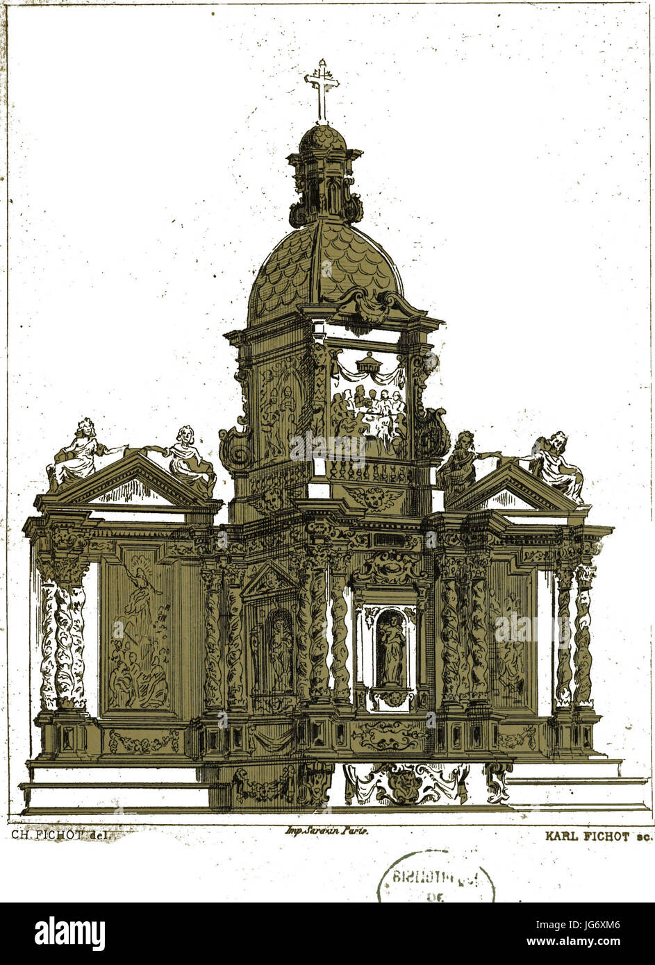 Sainte maure tabernacle en bois doré fiChot date00598 Banque D'Images