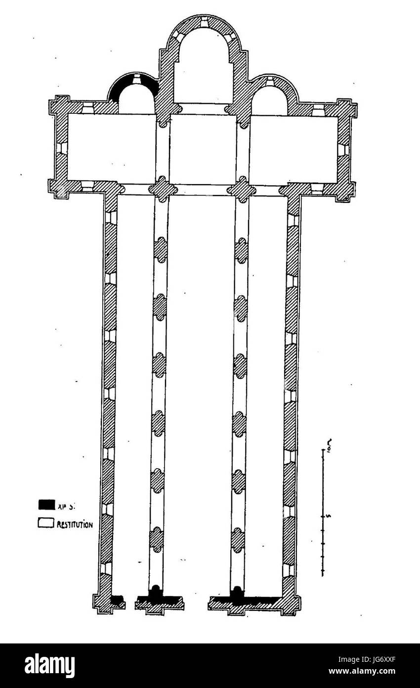 À Saint-Leu d'Esserent (60), église prieurale, reconstitué au XIe siècle plan Banque D'Images