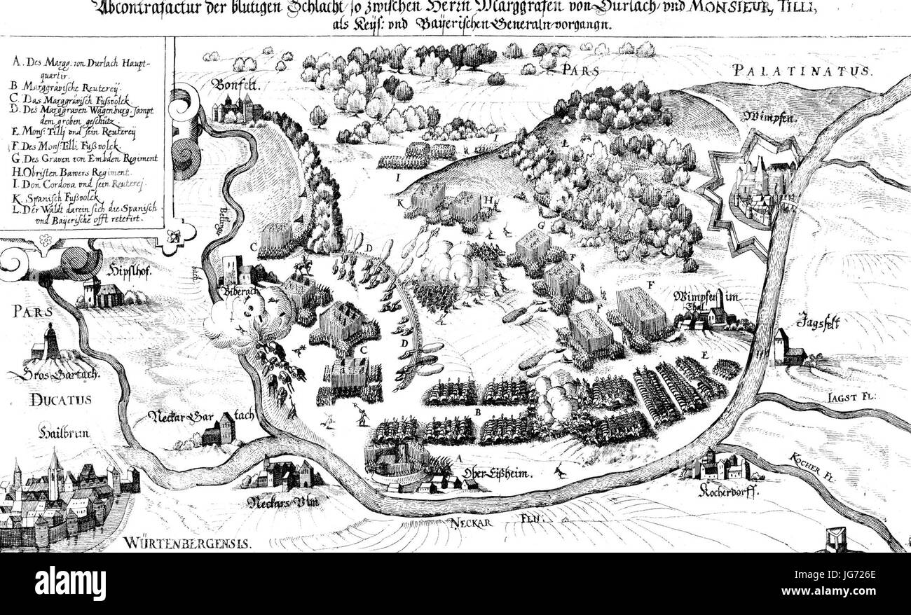 Schlacht-bei-wimpfen-17jhd Banque D'Images