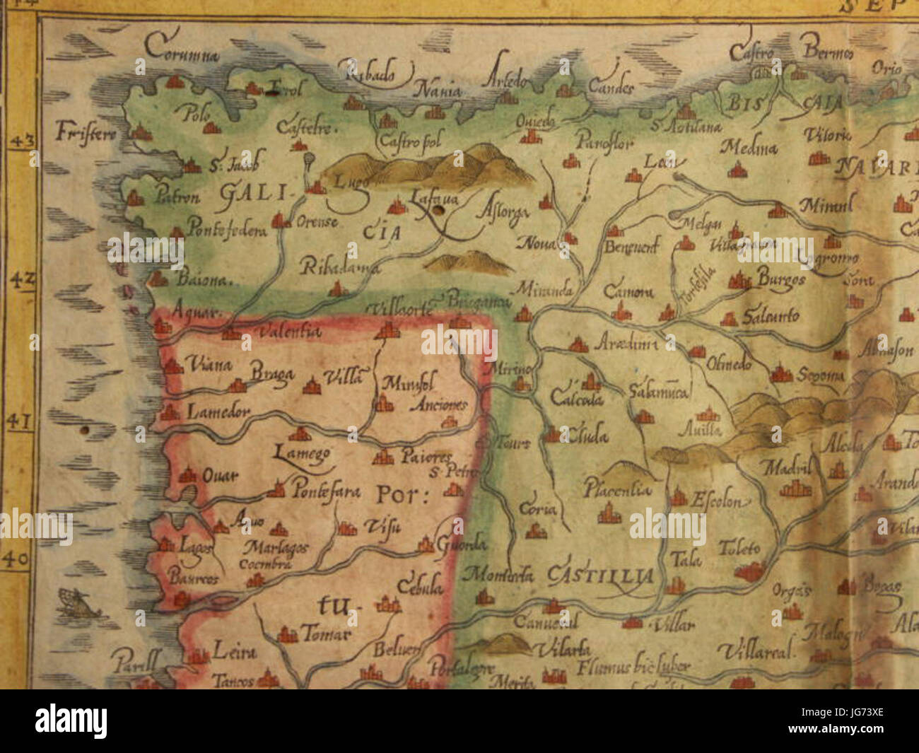 Carte De L Espagne Et Le Portugal Du Nord Ouest Photo Stock Alamy