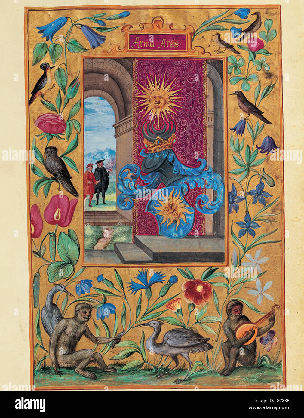Splendor Solis - Traité d'Alchimie - Les armoiries de l'art Banque D'Images