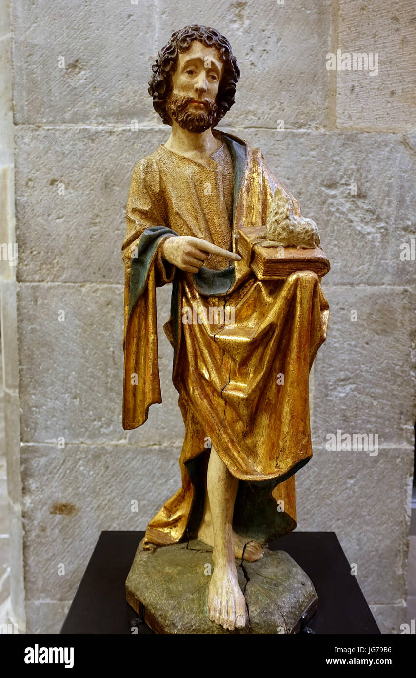 Saint Jean Baptiste, Maître Tilman, Cologne, ch. 1480-1485, chêne, polychrome - Musée Schnütgen - Cologne, Allemagne - DSC00198 Banque D'Images