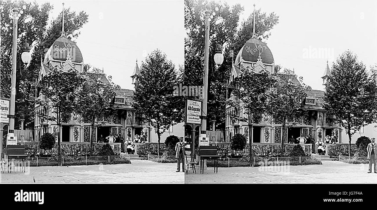 Un kiállításon milleniumi pavillon Törley - Sztereogram Banque D'Images