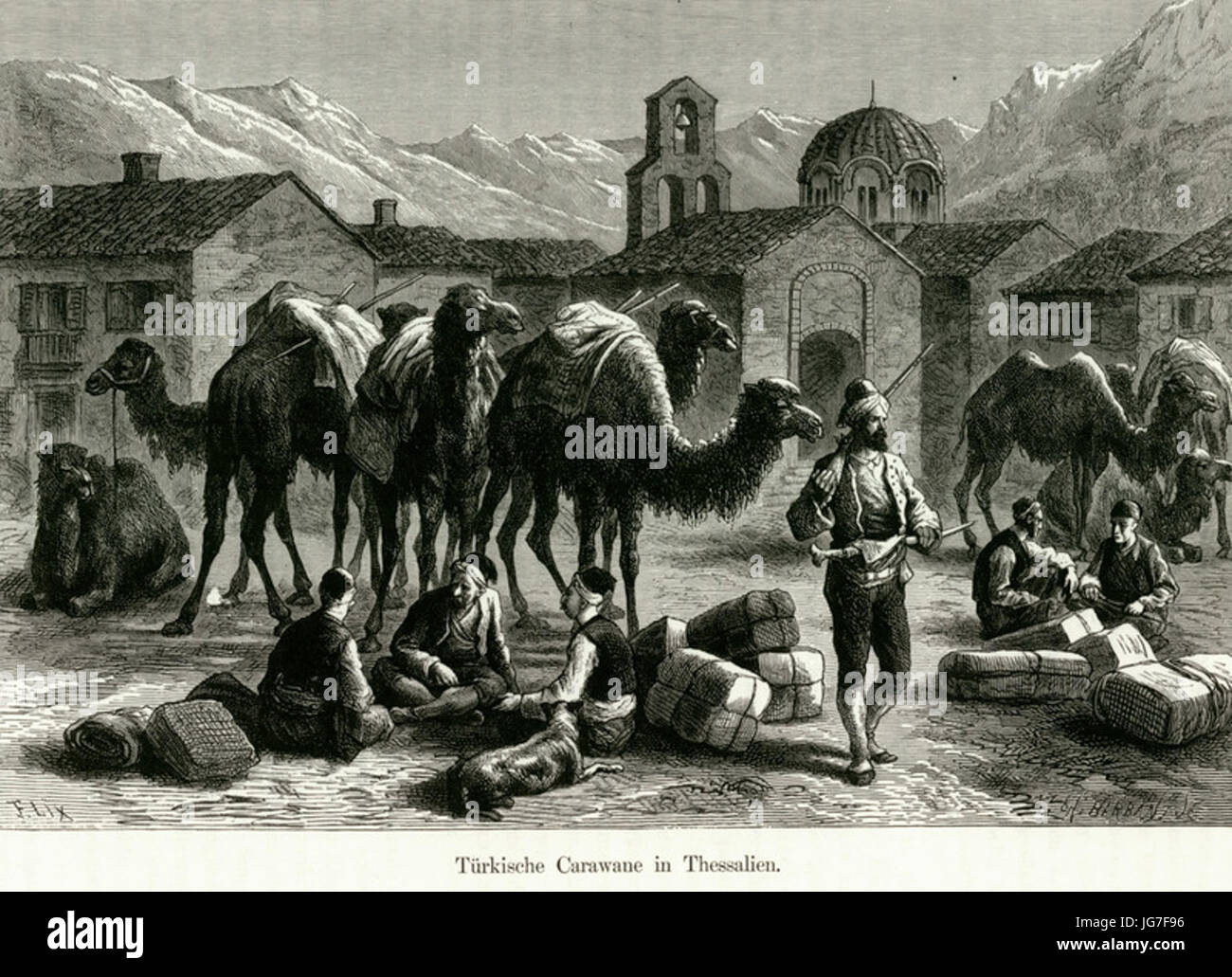 France En Carawane Thessalien - Schweiger Lerchenfeld Amand 28Freiherr von29 - 1887 Banque D'Images