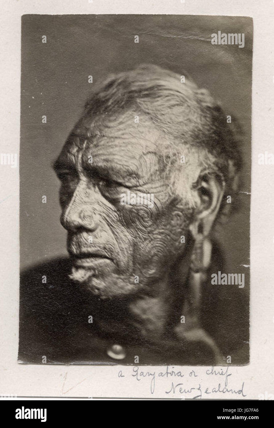Tā moko c1880 Banque D'Images