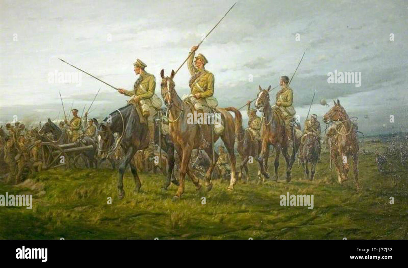 Le 12e lanciers à Moy France le 28 août 1914 Banque D'Images