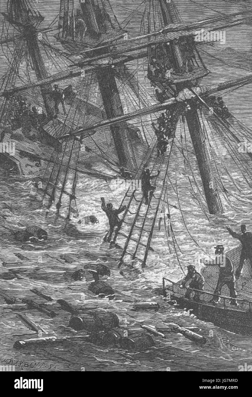 "Les survivants du Chancellor' par Édouard Riou Banque D'Images