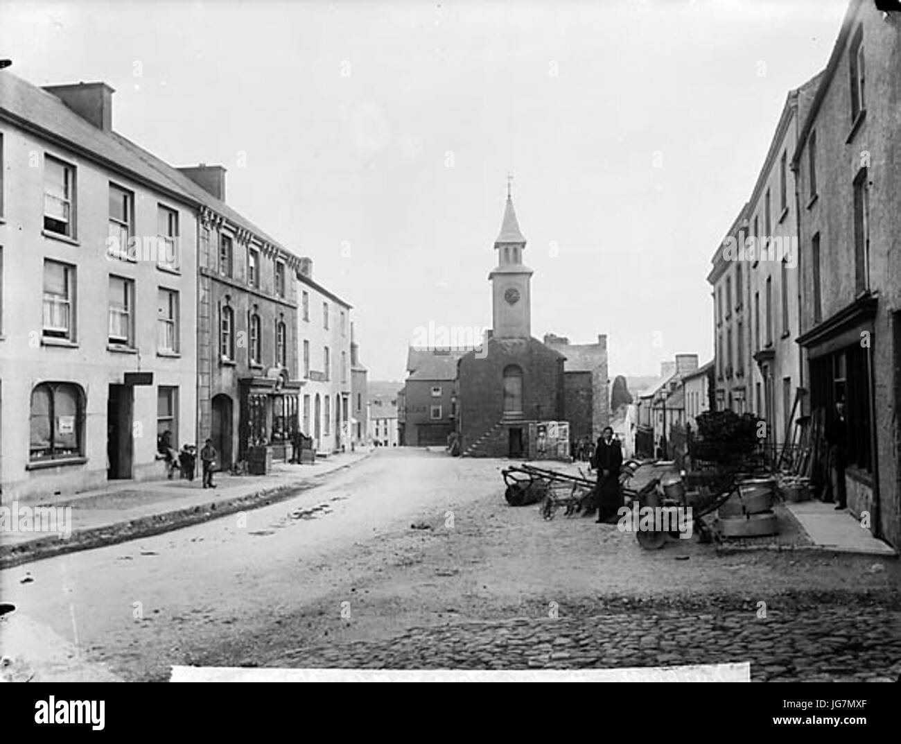 L'hôtel de ville et de la rue high street Narberth ANL3362077 Banque D'Images