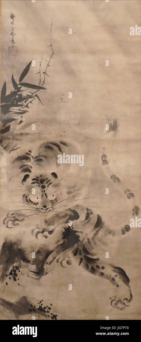 'Tiger' Bambou et Yösei par Hayashi, 18e siècle, musée des arts d'Honolulu, 2502.1 Banque D'Images