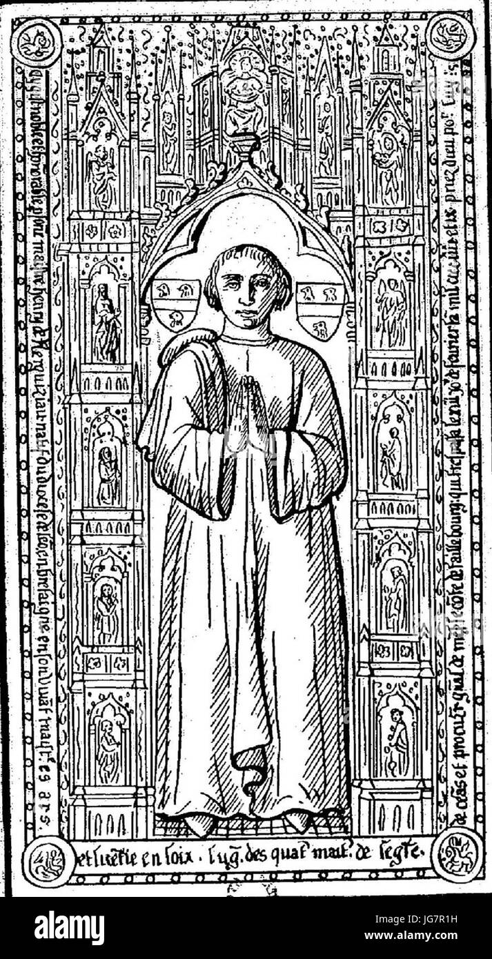 Tombe d'Henri de Kerguiziau décédé en 1489 (chapelle confrérie Saint-Yves Paris) Banque D'Images