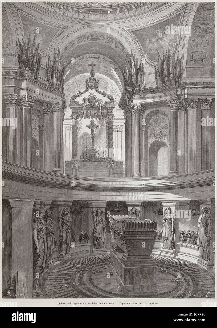 Tombeau de l'Empereur aux Invalides, Vue intérieure Banque D'Images