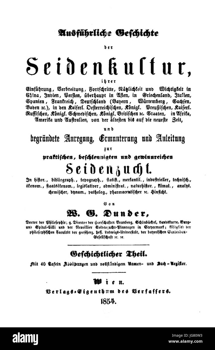 VơA1clav Jiří Dundr - Ausführliche Geschichte der Seidenkultur Banque D'Images