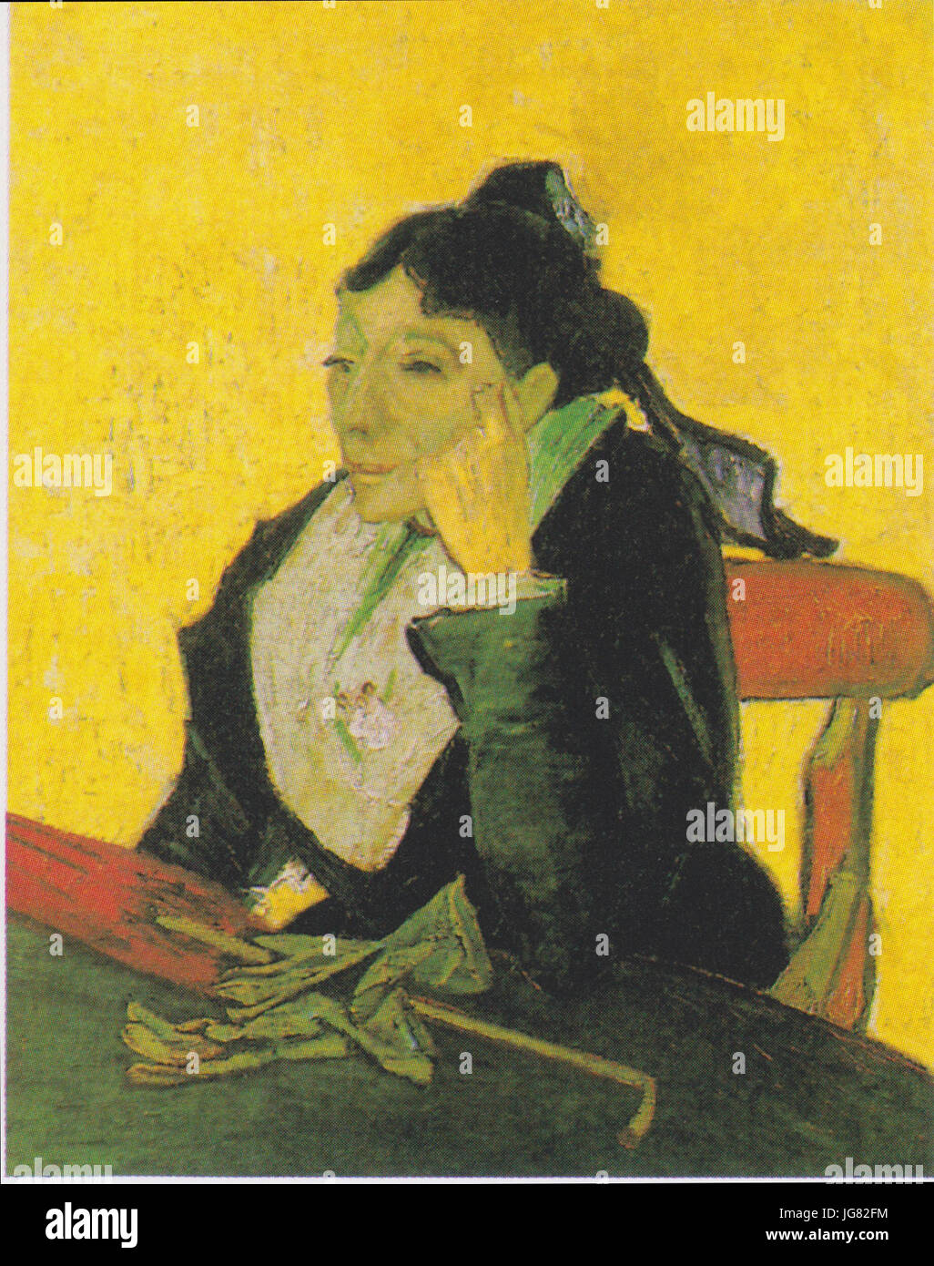 Van Gogh - L'Arlésienne - Madame Ginoux mit Schirm und Hnadschuhen Banque D'Images