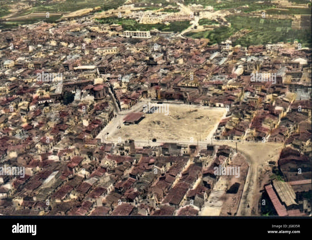 Vecchia foto della Piazza della Repubblica vista dall alto 28Alcamo29 Banque D'Images