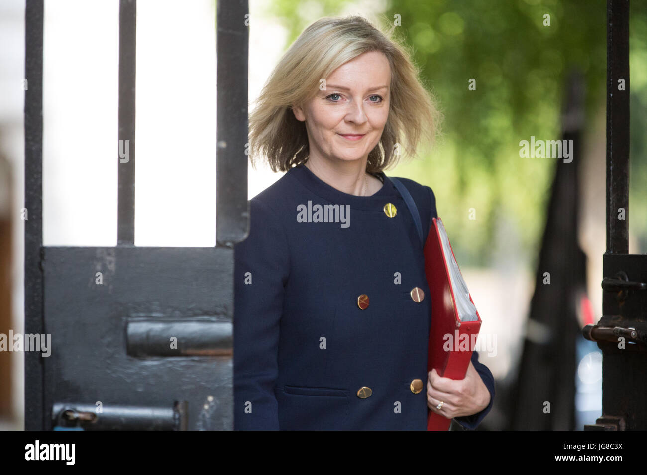 Londres, Royaume-Uni. 4 juillet, 2017. Elizabeth Truss, député, secrétaire en chef au Trésor, arrive au 10 Downing Street pour une réunion du Cabinet. Credit : Mark Kerrison/Alamy Live News Banque D'Images