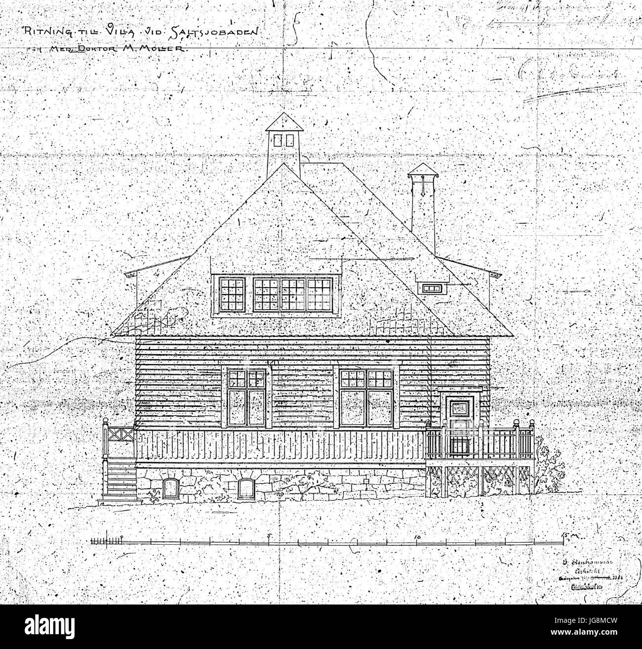 Villa Möller ritning 1897c Banque D'Images