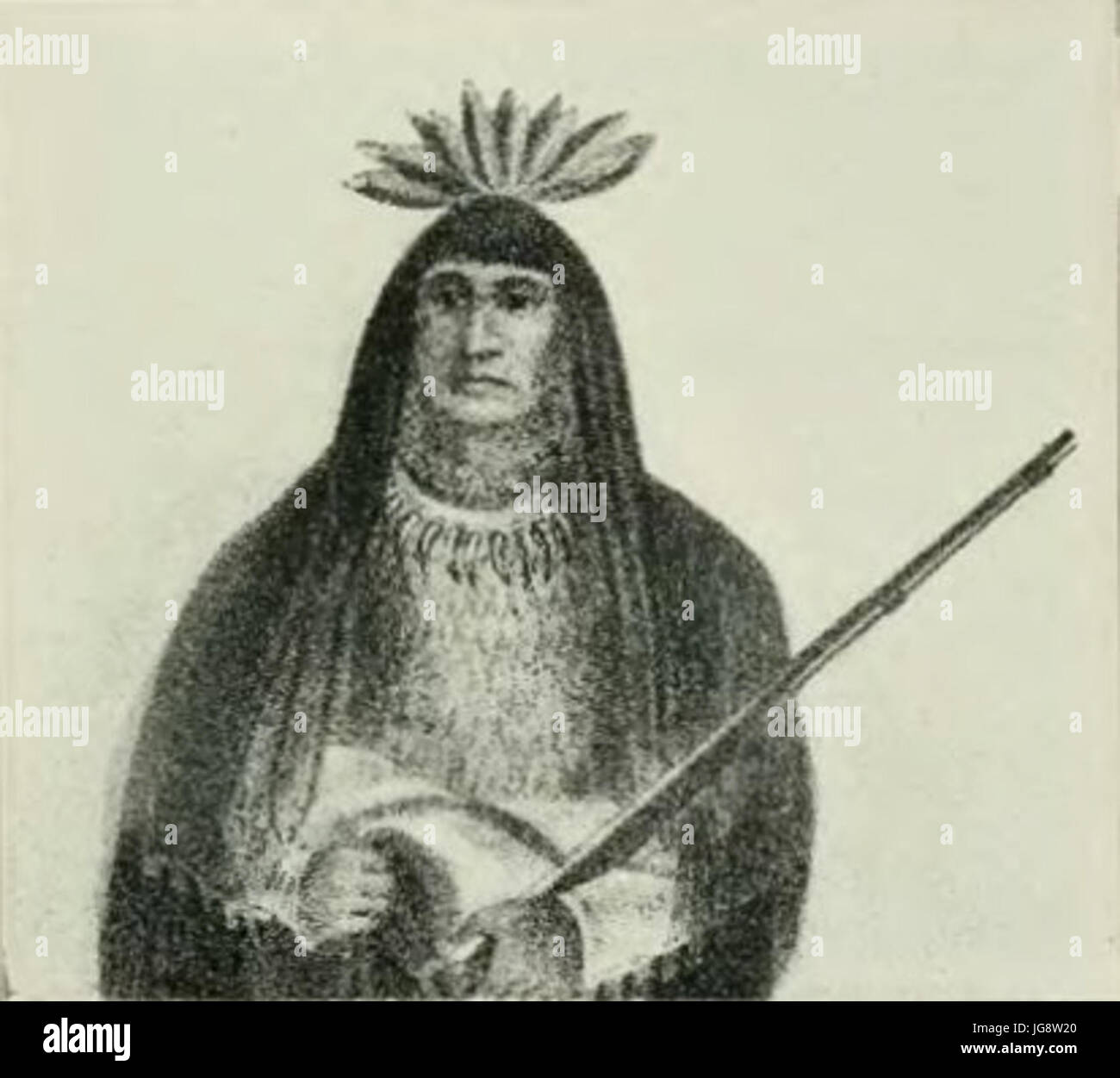 Un chef indien Sioux Wanata - Histoire de l'Iowa Banque D'Images