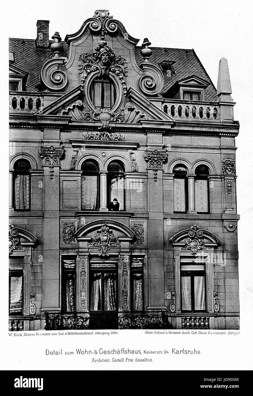 Wohn- und Geschäftshaus Kaiserstr. 94 Karlsruhe, Architekt Camill Frei aus Karlsruhe, Kick Jahrgang I Banque D'Images