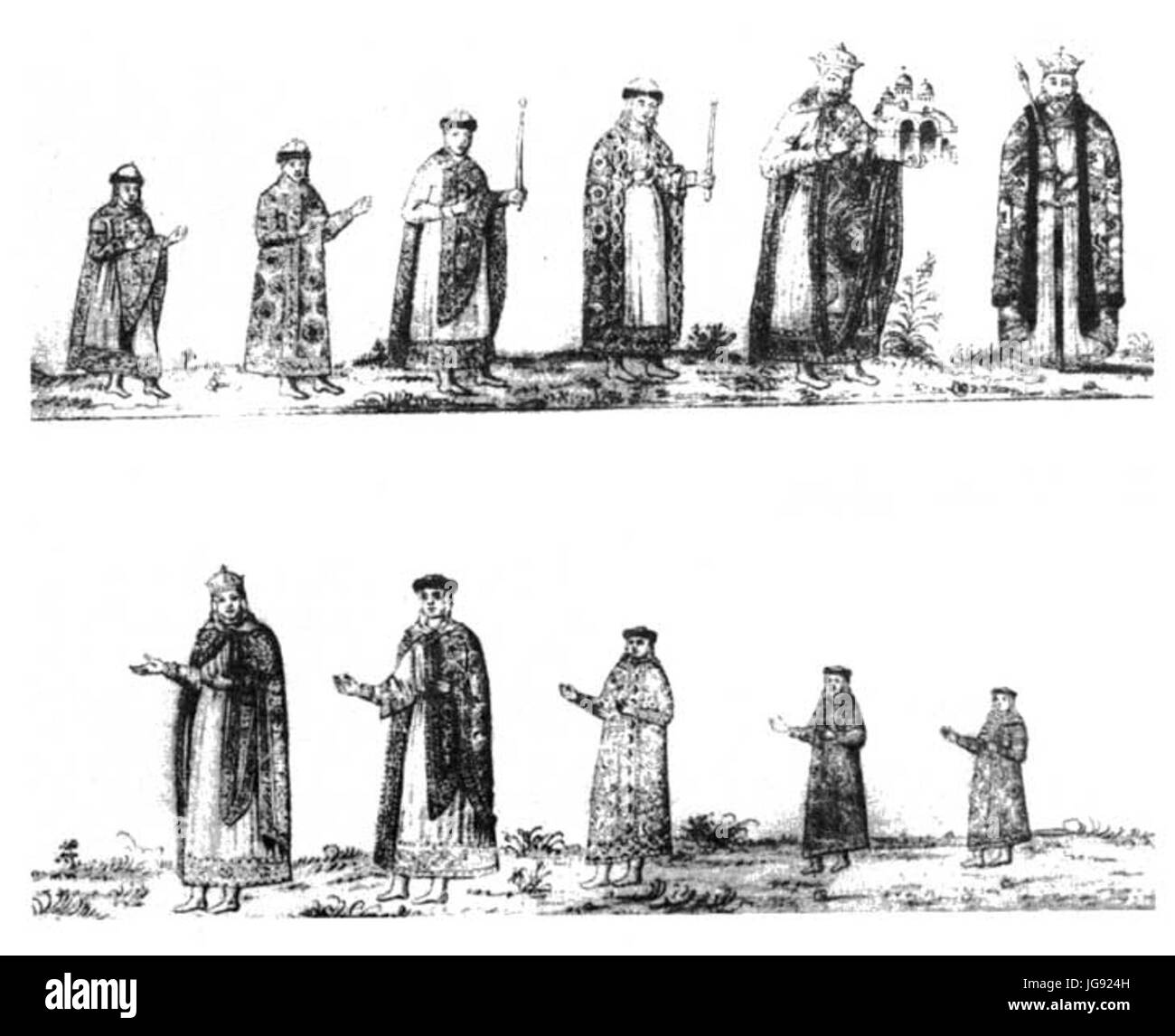 Iaroslav le Sage Je s 28 famille fresco29 - 18e siècle croquis Banque D'Images