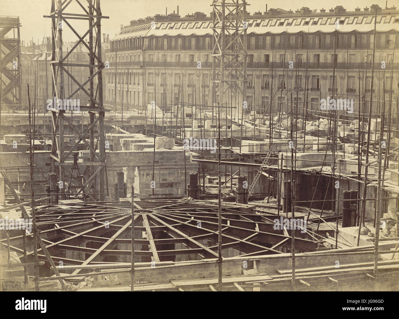 Louis-Émile Durandelle, la construction de l'Opéra, mai 1864 Banque D'Images