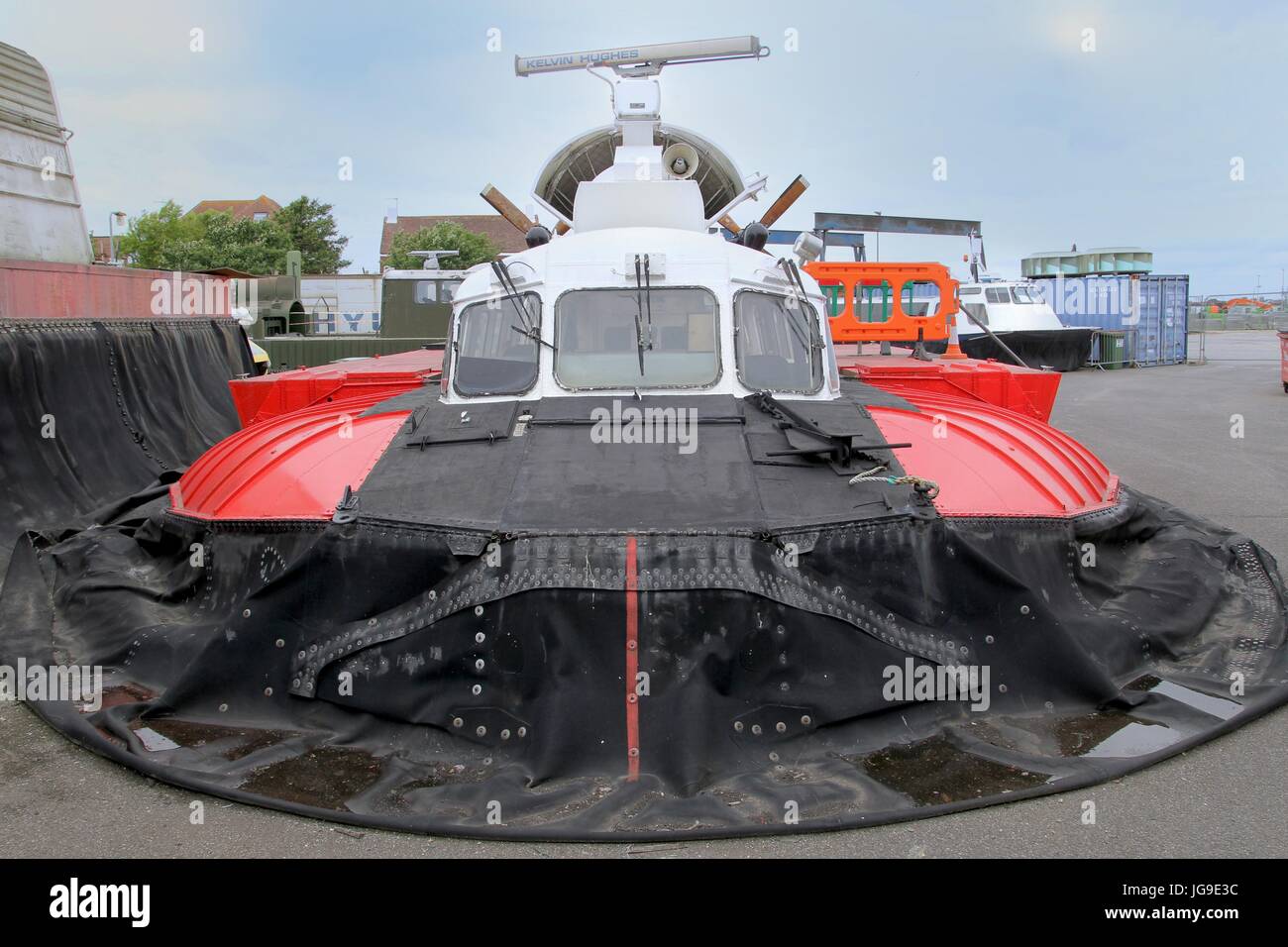 Aéroglisseur SRN6 Old vintage, à l'Hovercraft museum à Lee-on-Solent Banque D'Images