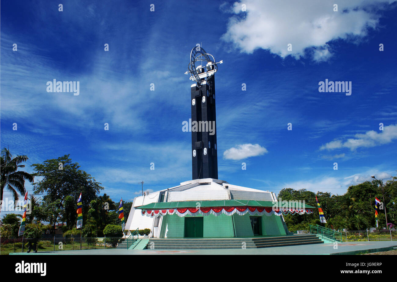 Monument de l'équateur, katulistiwa tugu, Pontianak, Kalimantan Barat, Indonésie Banque D'Images
