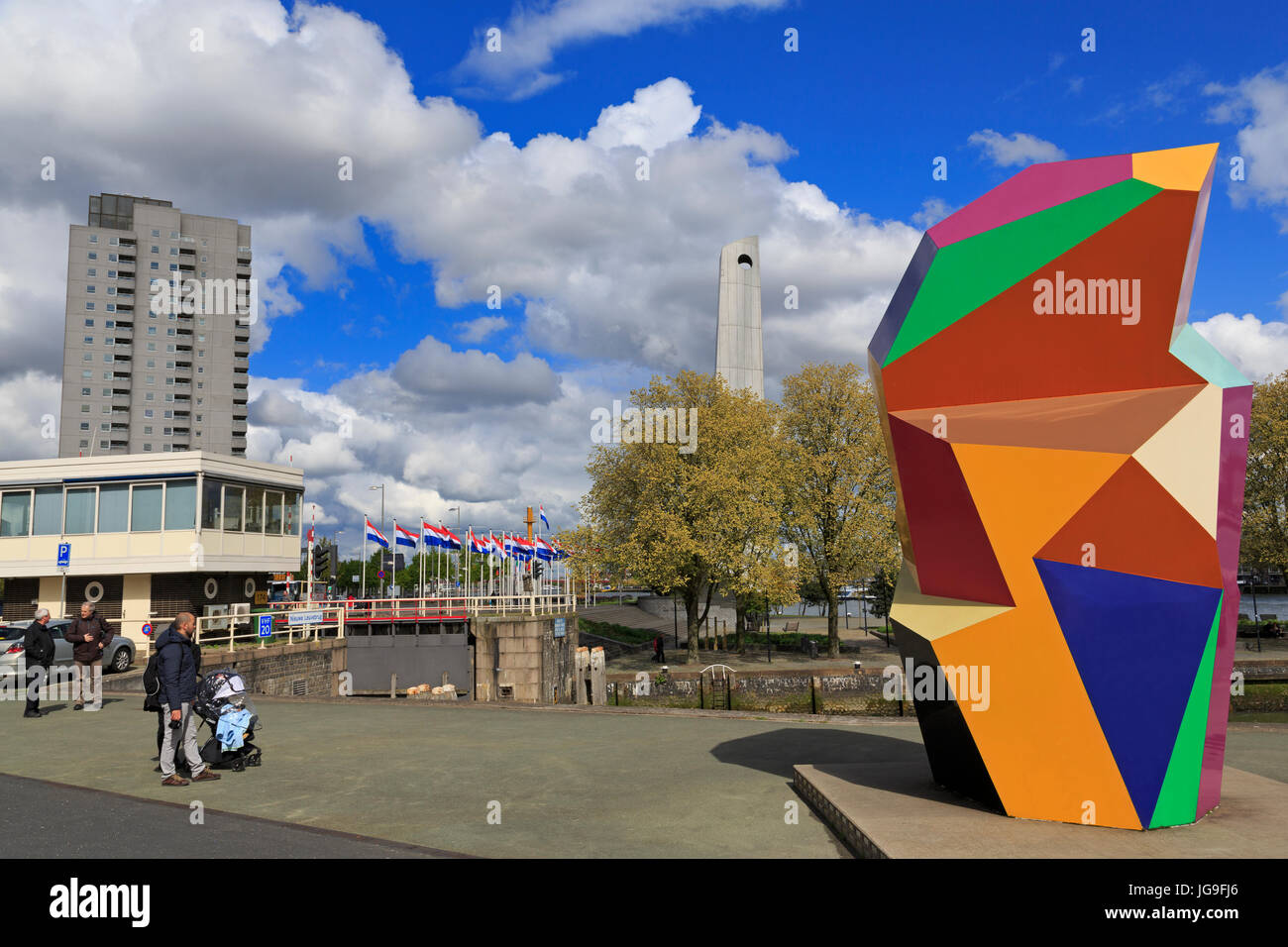 Sculpture de Marathon, Quartier Maritime, Rotterdam, Hollande méridionale, Pays-Bas, Europe Banque D'Images