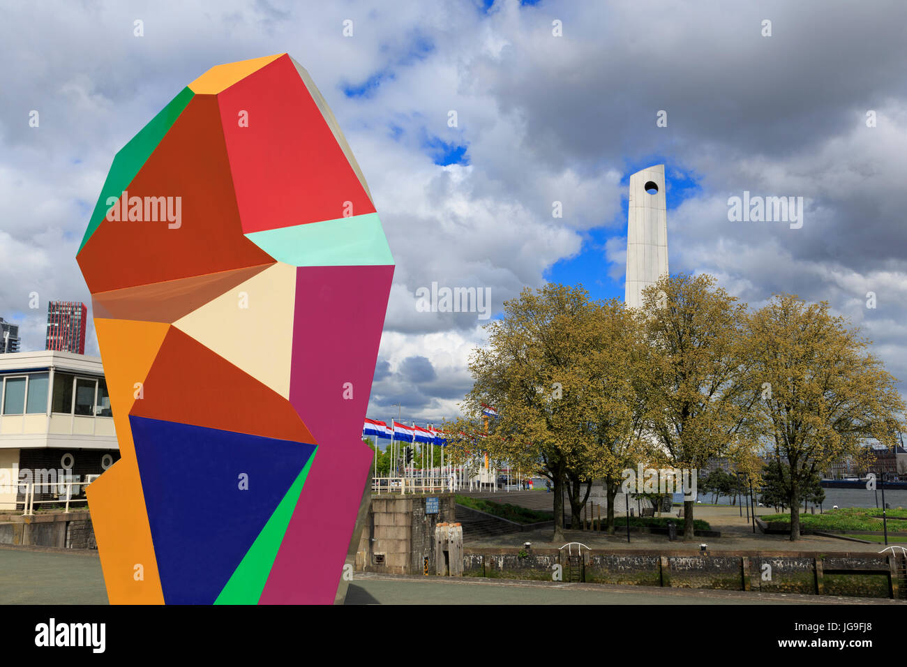 Sculpture de Marathon, Quartier Maritime, Rotterdam, Hollande méridionale, Pays-Bas, Europe Banque D'Images