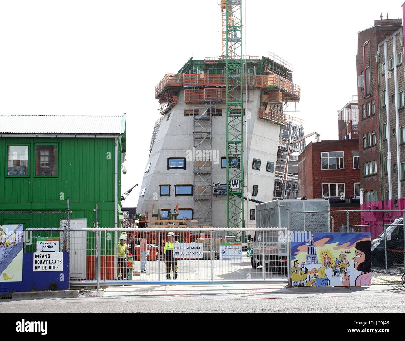 Groninger Forum construction site sur le côté est de la Grand Place (place du marché), Groningen, Pays-Bas - Juin 2017 Banque D'Images