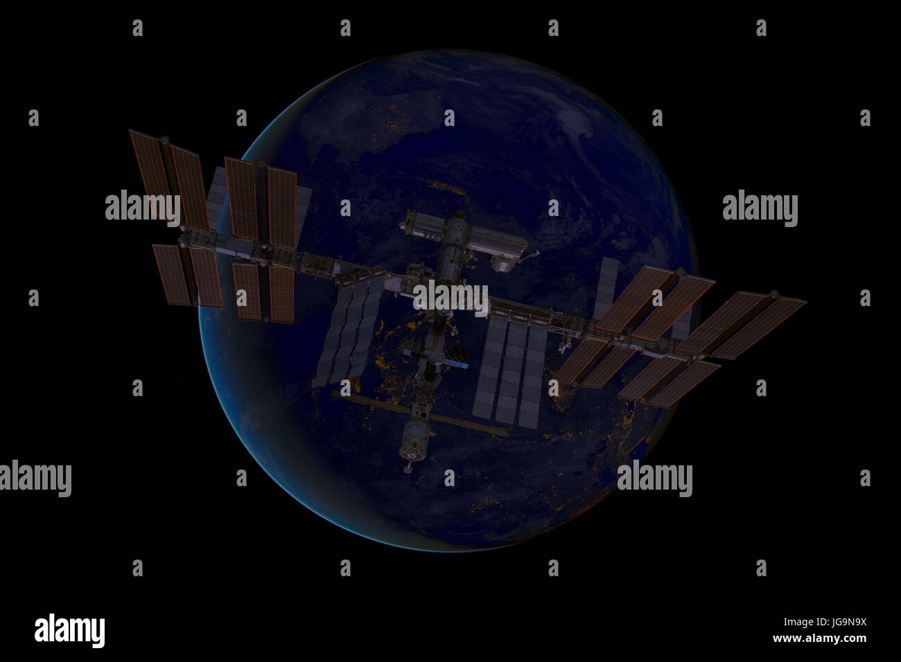 Station spatiale internationale au cours de la planète Terre. Éléments de cette image fournie par la NASA. Banque D'Images